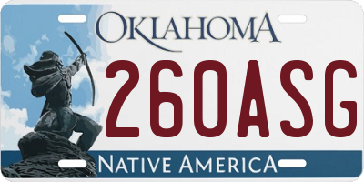 OK license plate 260ASG