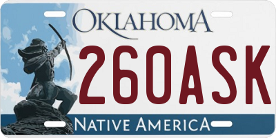 OK license plate 260ASK