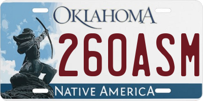 OK license plate 260ASM