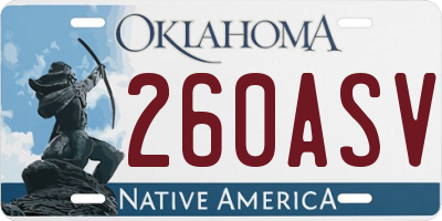 OK license plate 260ASV