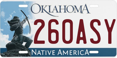 OK license plate 260ASY