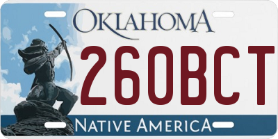 OK license plate 260BCT