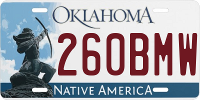 OK license plate 260BMW
