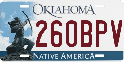 OK license plate 260BPV