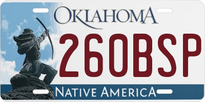 OK license plate 260BSP