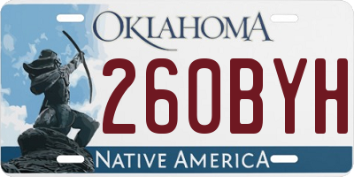 OK license plate 260BYH