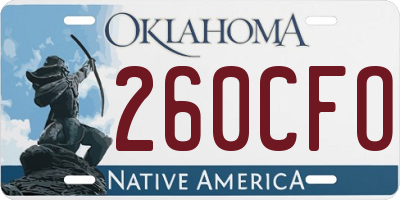 OK license plate 260CFO