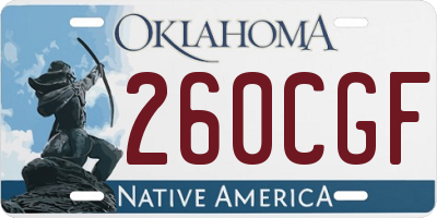 OK license plate 260CGF