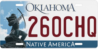 OK license plate 260CHQ