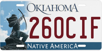 OK license plate 260CIF