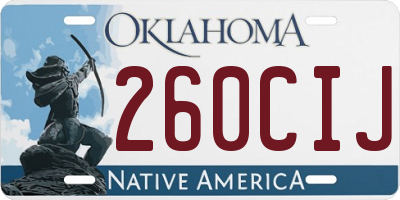 OK license plate 260CIJ