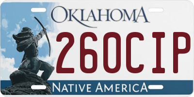 OK license plate 260CIP