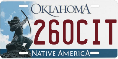 OK license plate 260CIT
