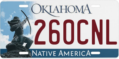 OK license plate 260CNL