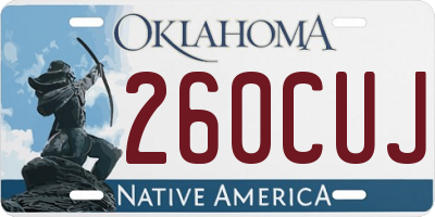 OK license plate 260CUJ