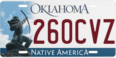 OK license plate 260CVZ