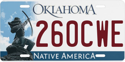 OK license plate 260CWE