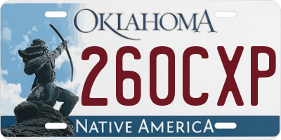 OK license plate 260CXP