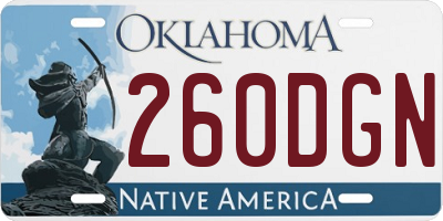 OK license plate 260DGN