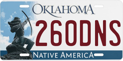 OK license plate 260DNS