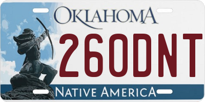 OK license plate 260DNT
