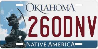 OK license plate 260DNV