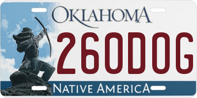 OK license plate 260DOG
