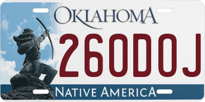 OK license plate 260DOJ