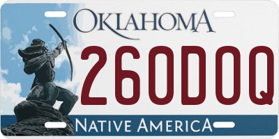 OK license plate 260DOQ