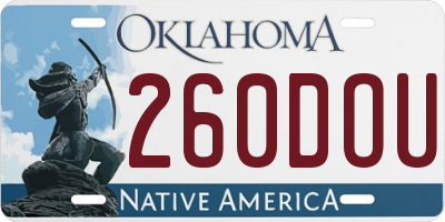 OK license plate 260DOU