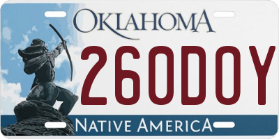 OK license plate 260DOY