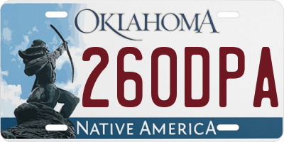 OK license plate 260DPA