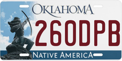 OK license plate 260DPB