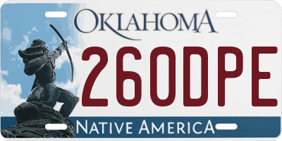 OK license plate 260DPE