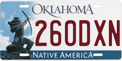 OK license plate 260DXN