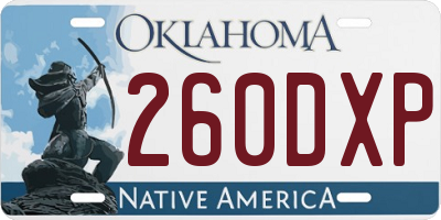 OK license plate 260DXP
