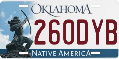 OK license plate 260DYB