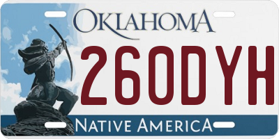 OK license plate 260DYH