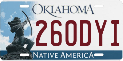 OK license plate 260DYI
