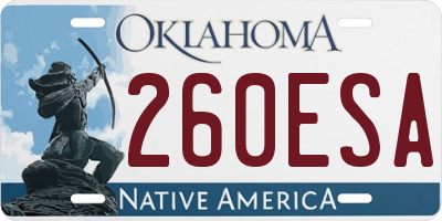 OK license plate 260ESA