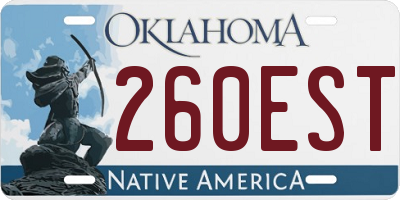 OK license plate 260EST