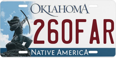 OK license plate 260FAR