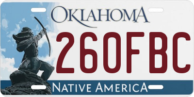 OK license plate 260FBC