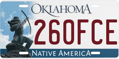 OK license plate 260FCE