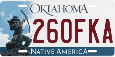 OK license plate 260FKA