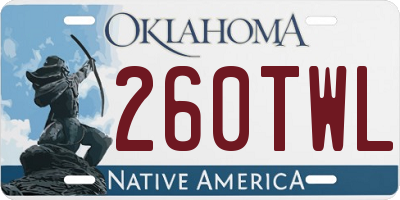 OK license plate 260TWL