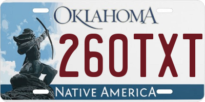 OK license plate 260TXT