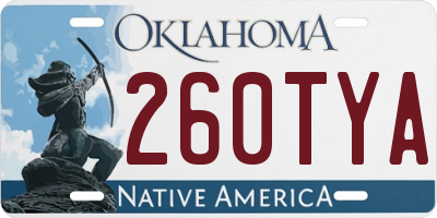 OK license plate 260TYA