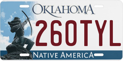 OK license plate 260TYL
