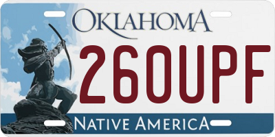 OK license plate 260UPF